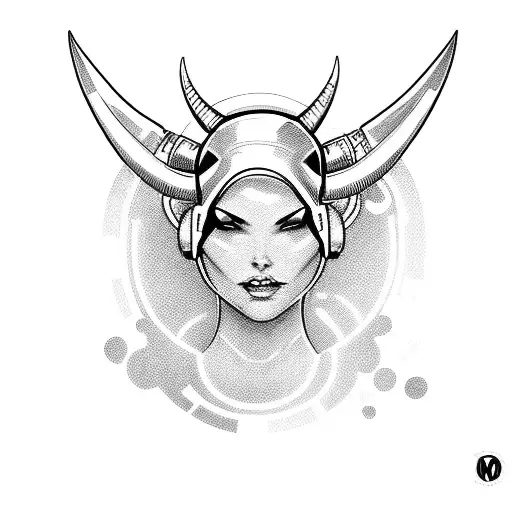 Cyberwoman With Bull Horns
