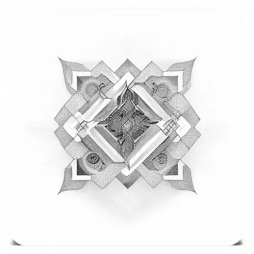 Black Work Geometric Ornamental