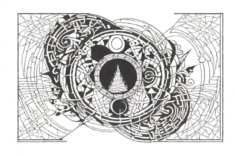 Circle And Lines Around It