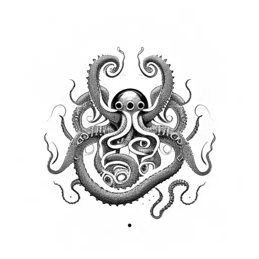 A Stylized Music Note Intertwined With Tentacles Inspired By Lovecraftian Horror