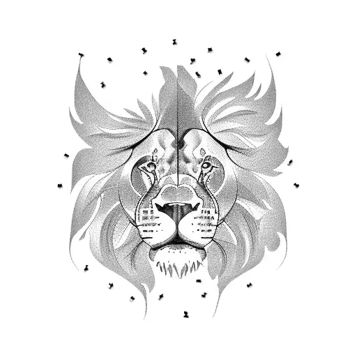 Dog Intertwined With Puzzle Piece Forming The Shape Of A Lion