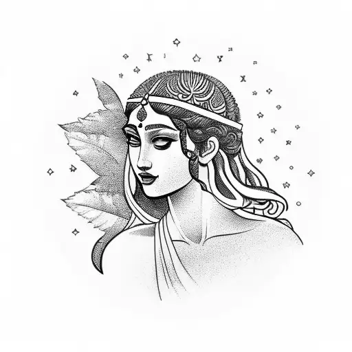 Gaya Greek Godess With Nature As A Background