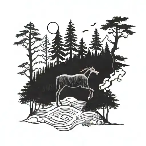 Forest Scene Featuring The Words Twain Harte