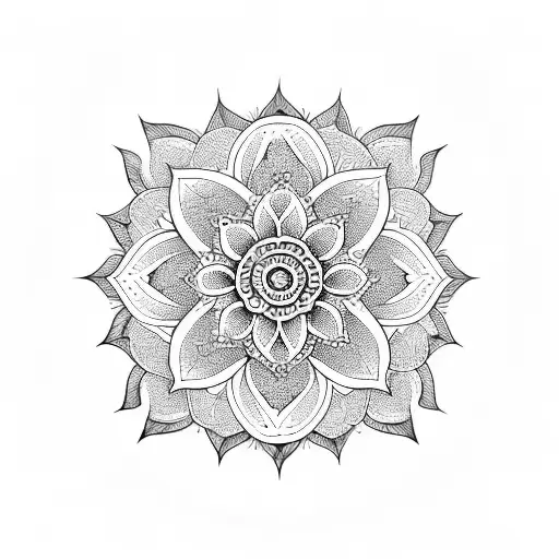 Mandala Hand Lotus Flower