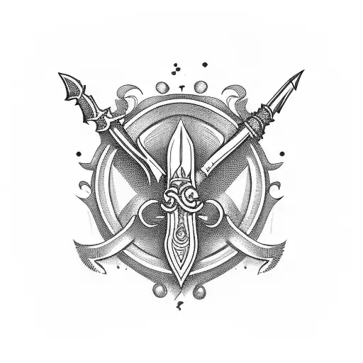 A Traditional Old School Style Dagger With A Floral Hilt