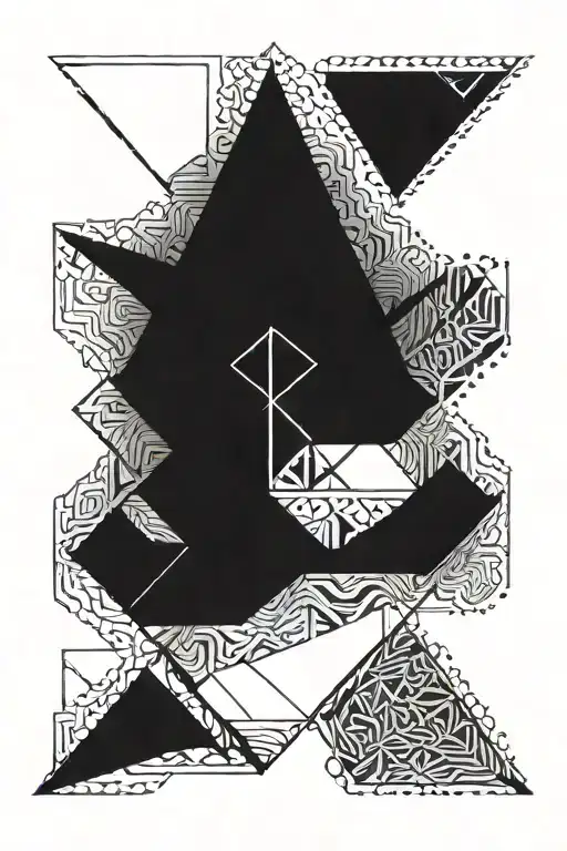 Geometric Patter Black To White Fade