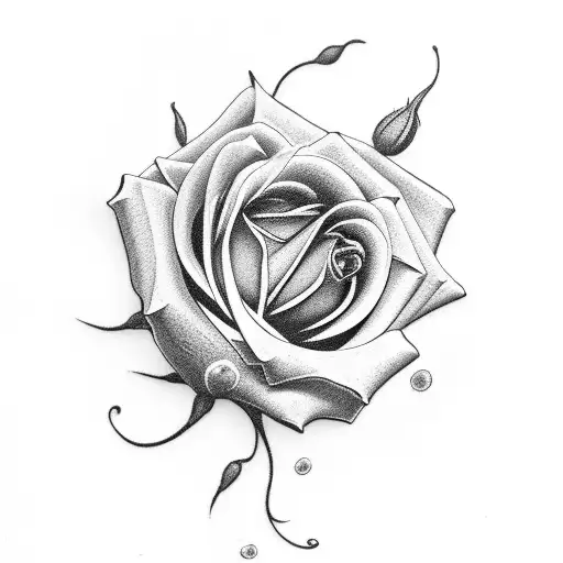 Roses On Vine Covering A Brick Wall