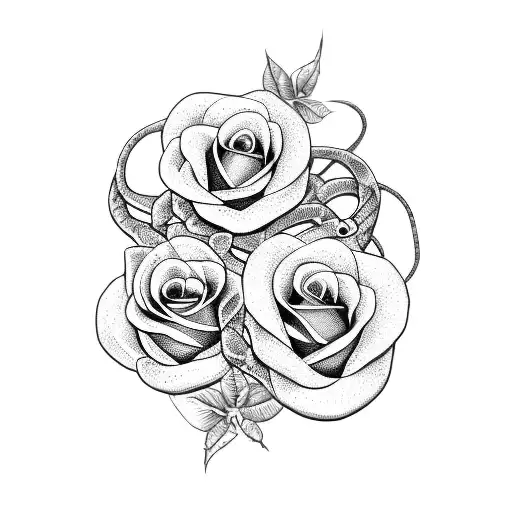 Full Snake With Roses