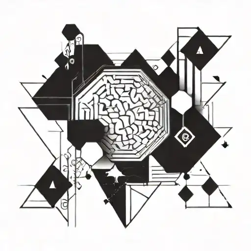 A Futuristic Design Combining Intricate Lettering With Geometric Shapes