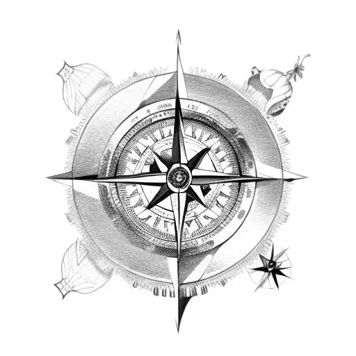 A Compass Guiding A Butterfly Through A Book Filled With Maps And Symbols