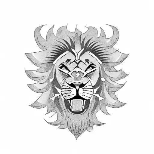 A Fierce Lion Riding A Motorcycle Through A Field Of Beer Bottles