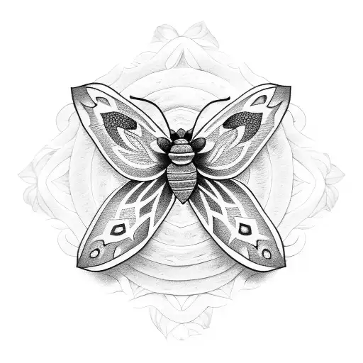 Lonely Moth Tattoo With Flowers