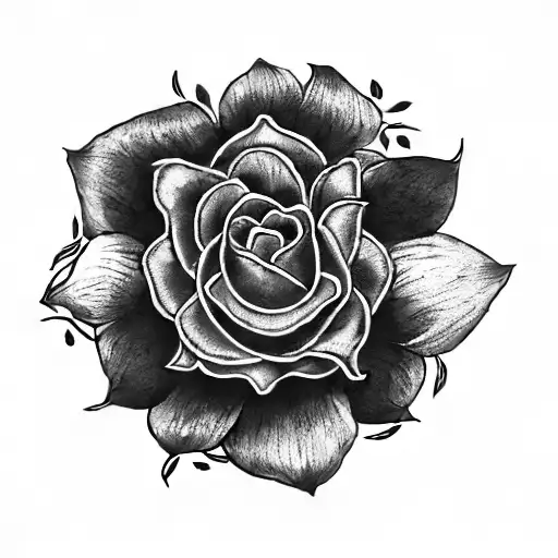 Black Band With A Flower In The Middle