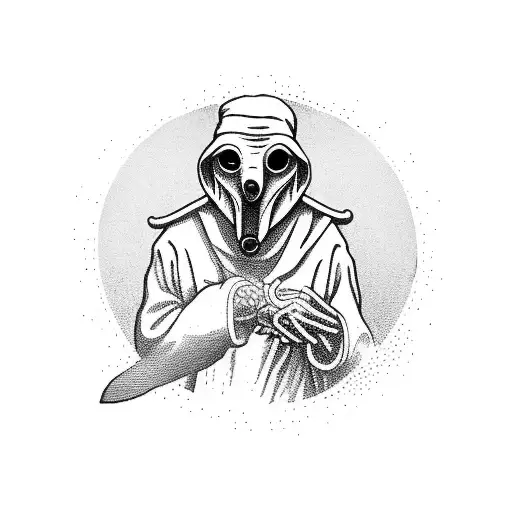 Plague Doctor Holding Sand Clock