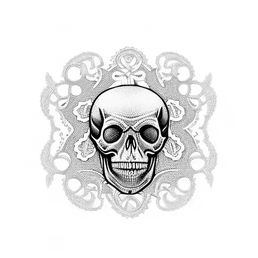 Incorporate Lace Patterns Into A Skull Design