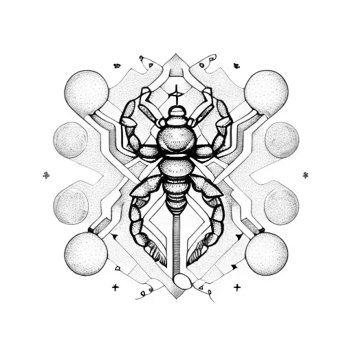 A Detailed Scorpio Constellation Intertwined With Musical Notes