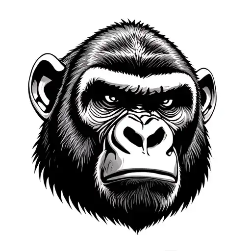 Agressive Gorilla Face