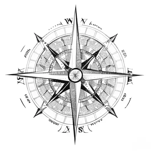 A Compass Rose Surrounded By Intricate Map Details