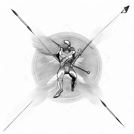 Abstract Representation Of A Javelin Flying Through The Air