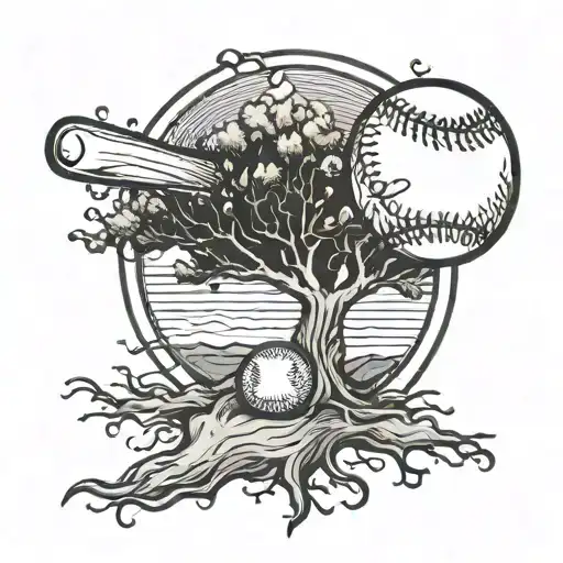 Baseball And Tree