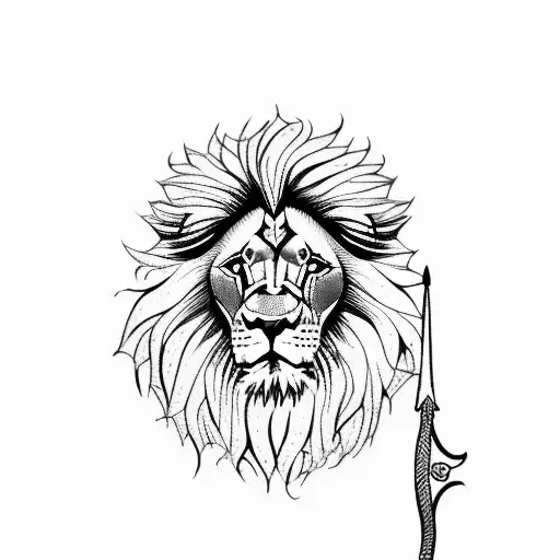 Lion With A Spear