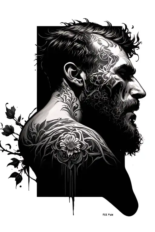 Feel My Pain Tattoo Design On The Left Side Rib Cage For A Man