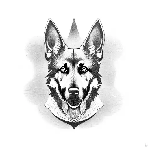 German Shepherd And Palmtrees