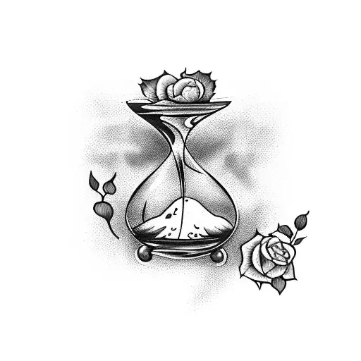 Hourglass With Bleeding Heart Flower