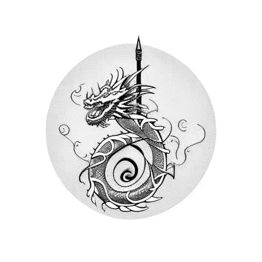 Dragon In Form Of A Treble Clef