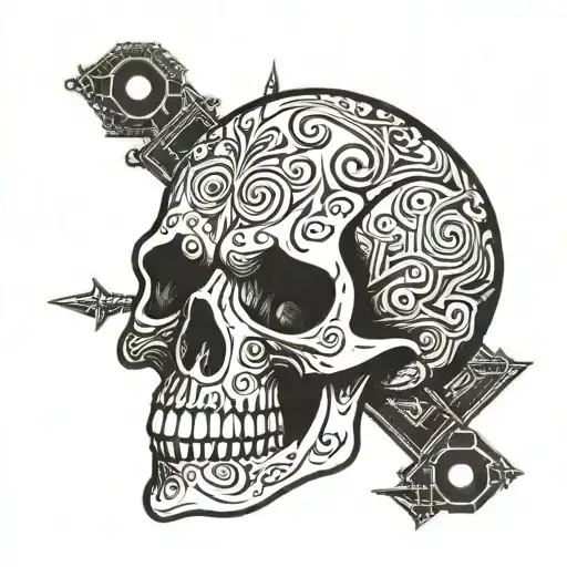 Skull With 1990 Written