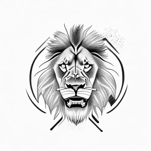 A Lion Roaring Fiercely While Holding A Barber's Razor In Its Mouth