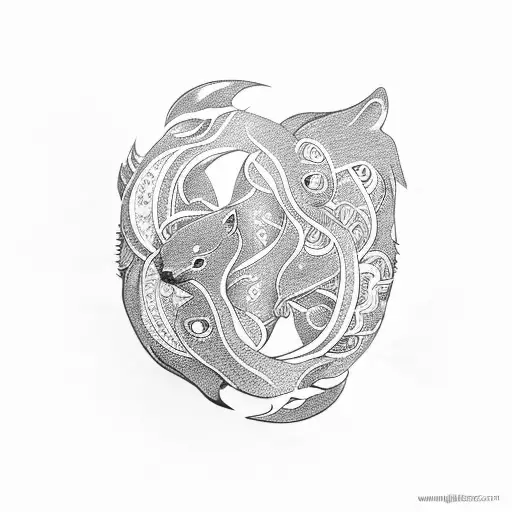 Otter & Wolf Ying-yang