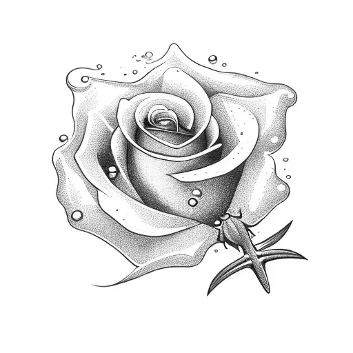 A Rose Blooming From A Christian Cross With A Fish Swimming Around It