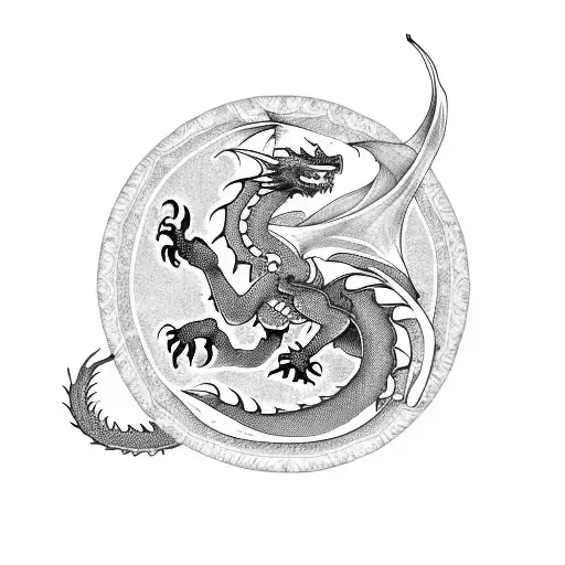 Dragon And Moon