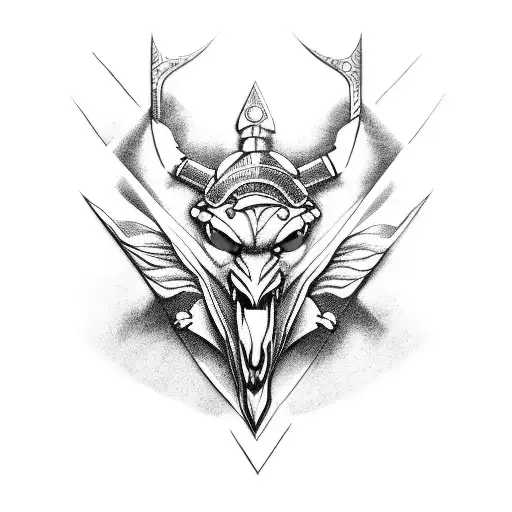 Letter D With Warrior Imagery