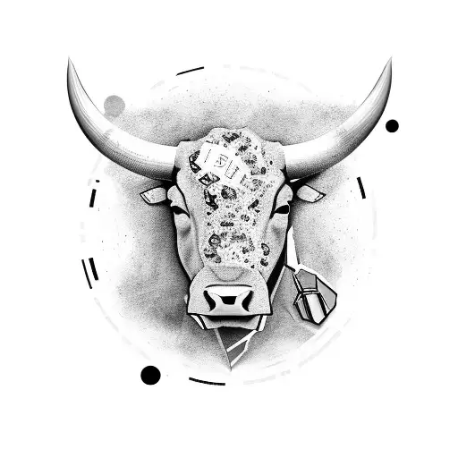 Realistic Bull With Bitcoin On Forehead