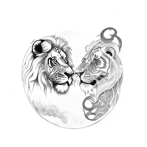 Lion And Tiger Ying Yang