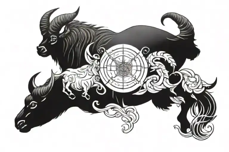 Tauros And Capricorn Zodiac Sign Intertwined