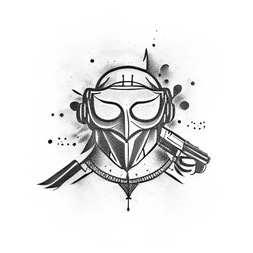 Crow With Mask And Gun