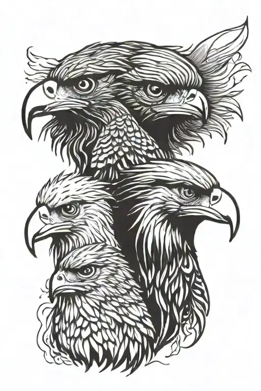 Philippine Eagle And American Eagle Heads Wrapped Evenly