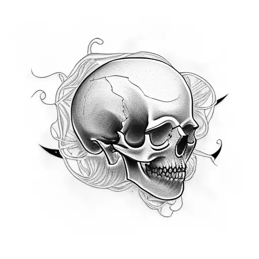 Messy Bun Female Skull