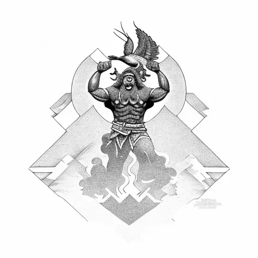 Atlas God With A Phoenix