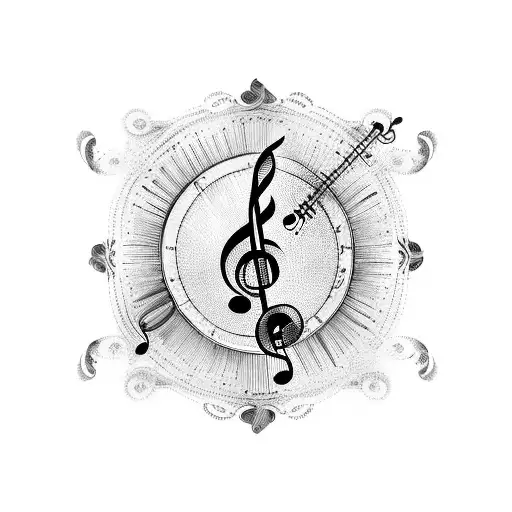 A Whisky Bottle With Musical Notes Flowing Out As If It's Music