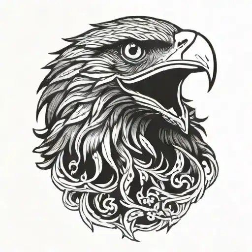 Philippine And American Eagle Head Emerging