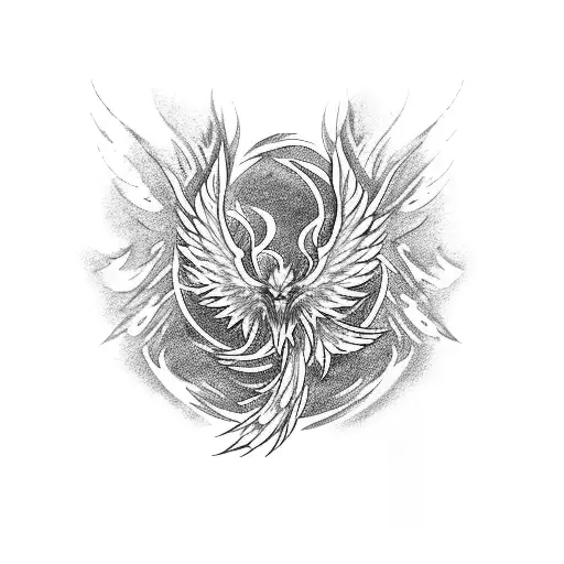 Ink Brush Style Phoenix