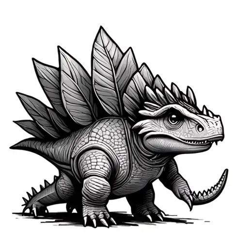 Cute Cartoon Stegosaurus