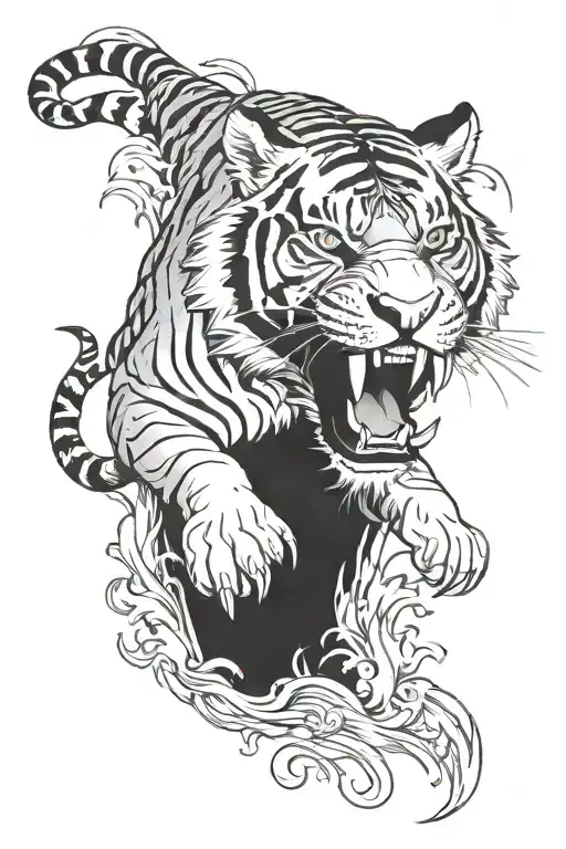 Back Leg Tiger Roaring