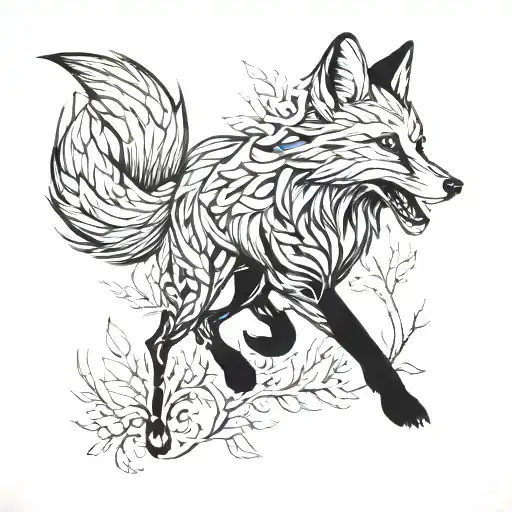 Fierce Fox Running Through A Forest