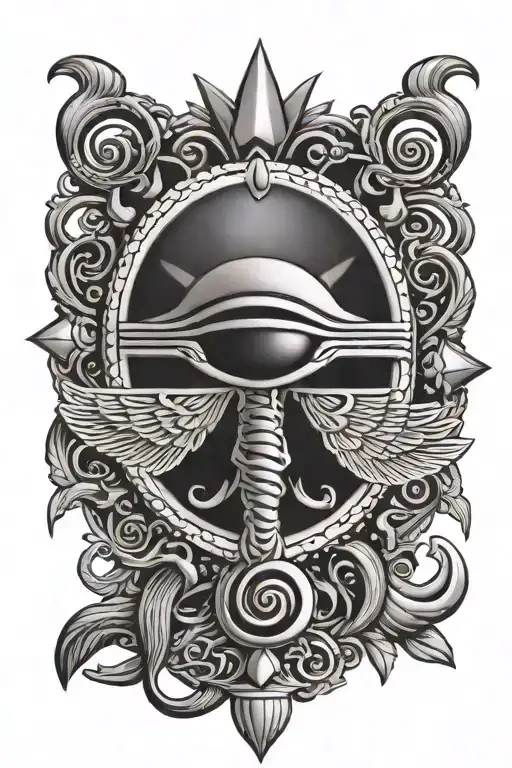 Ankh With Eye Of Horus And Scarab