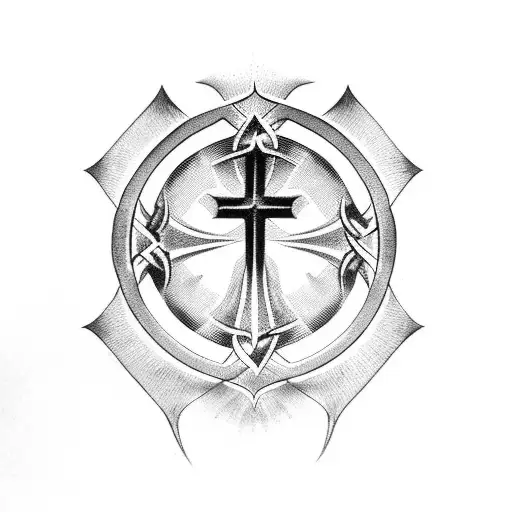 Christian Cross Thorn Crown Family